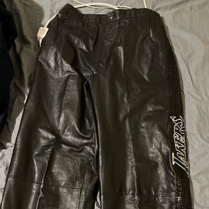 Vintage Lakers black leather pants